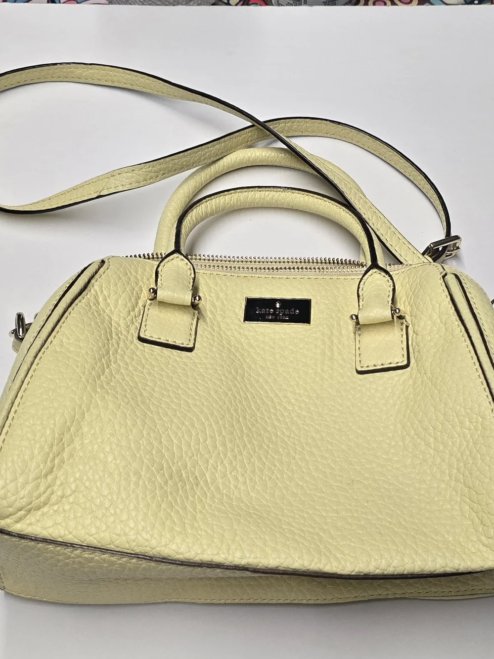 kate spade Lemon Pebbled Leather Satchel